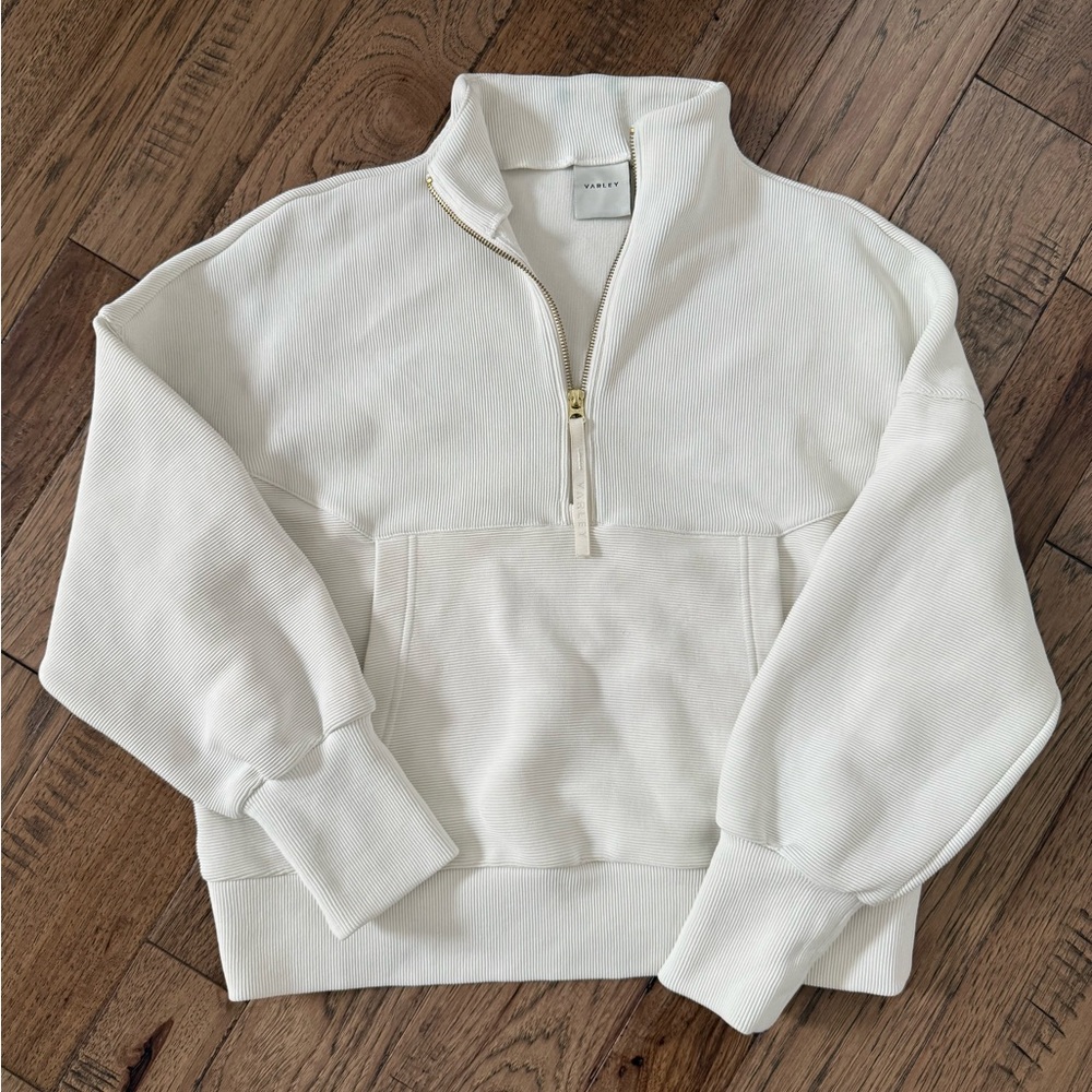 Varley pearl white Half-Zip Pullover Sweatshirt